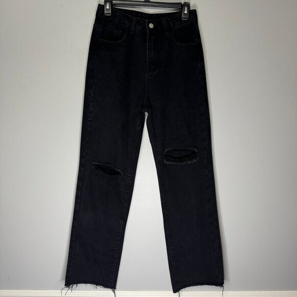 Princess Polly Thorne Denim Jeans Washed Black Whimsigoth Rock Punk Emo Size 4 - Picture 2 of 8